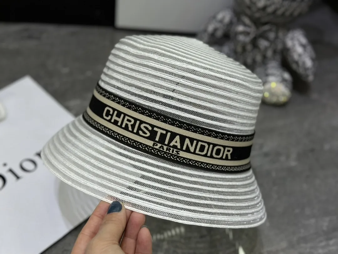 迪奥发带网纱渔夫帽