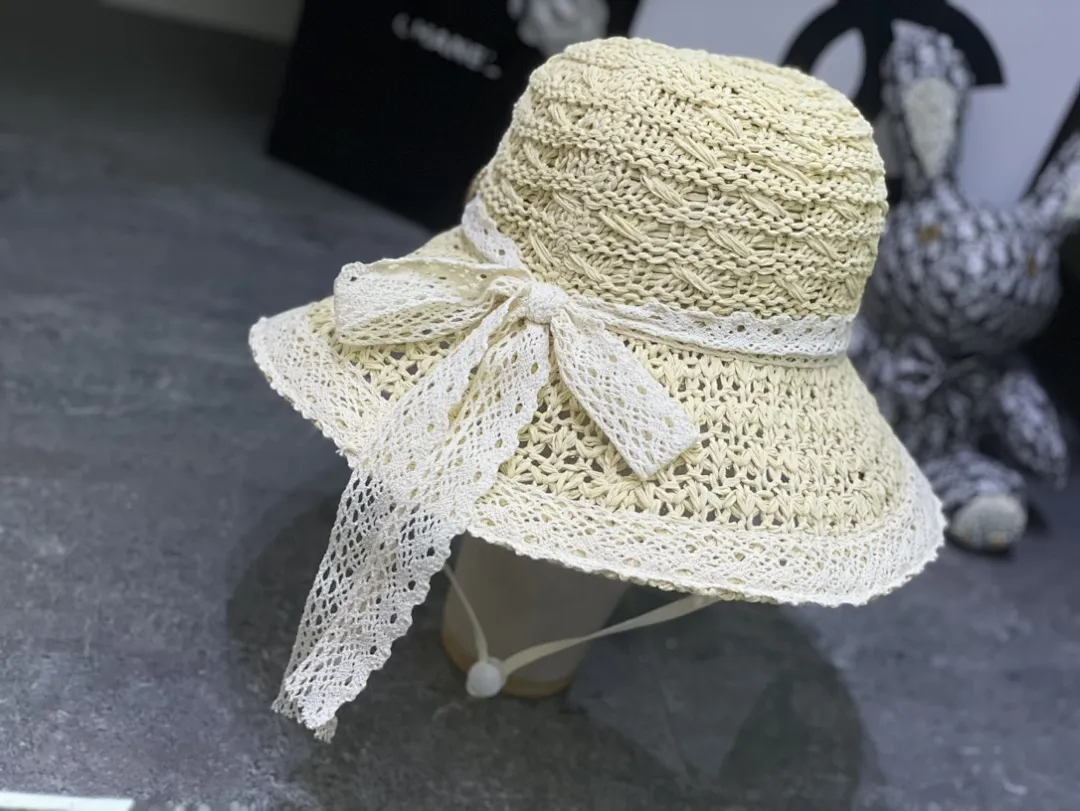 YSL 钩针编织系列蕾丝蝴蝶结🎀盆帽