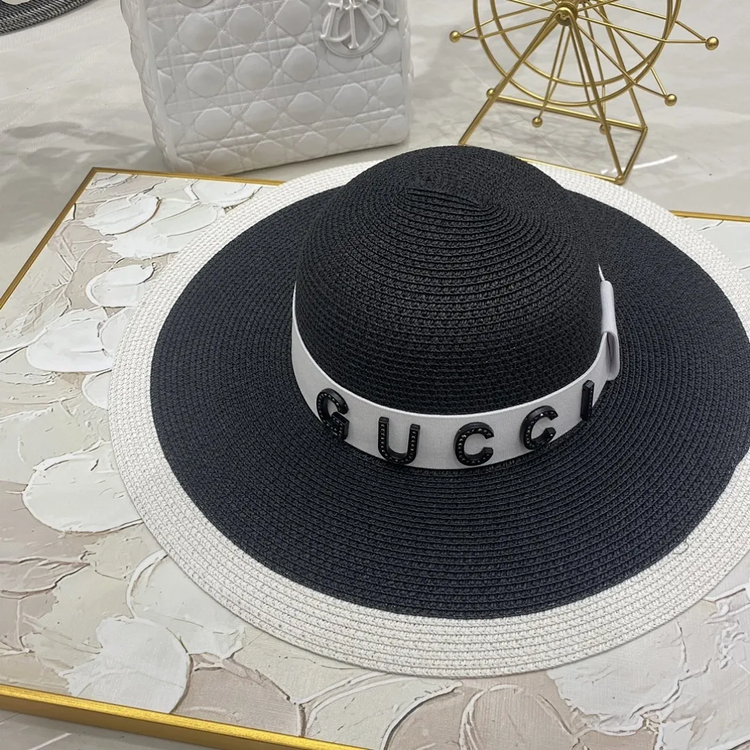 古驰 大檐草帽也
