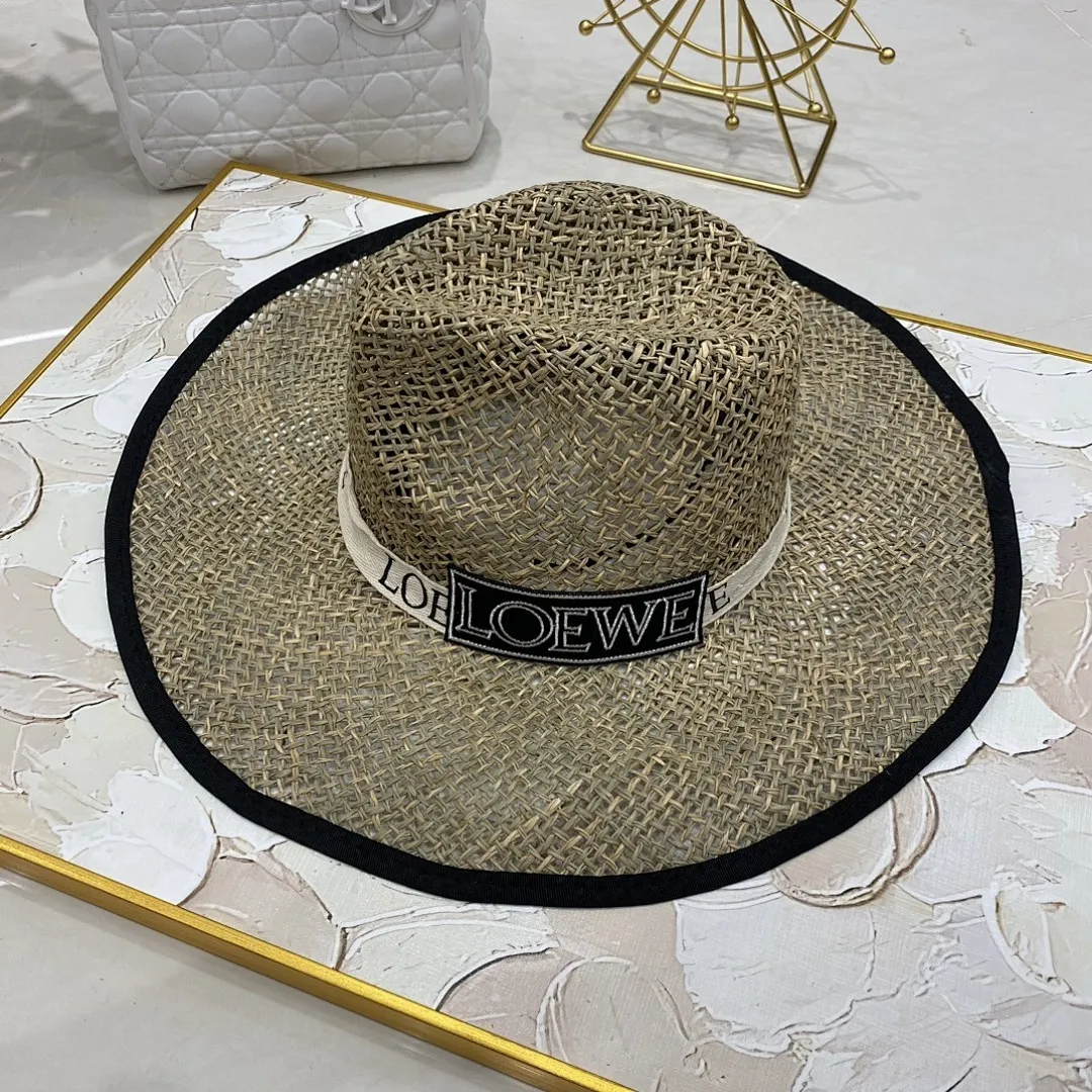 罗意威 咸草/海草大檐礼帽