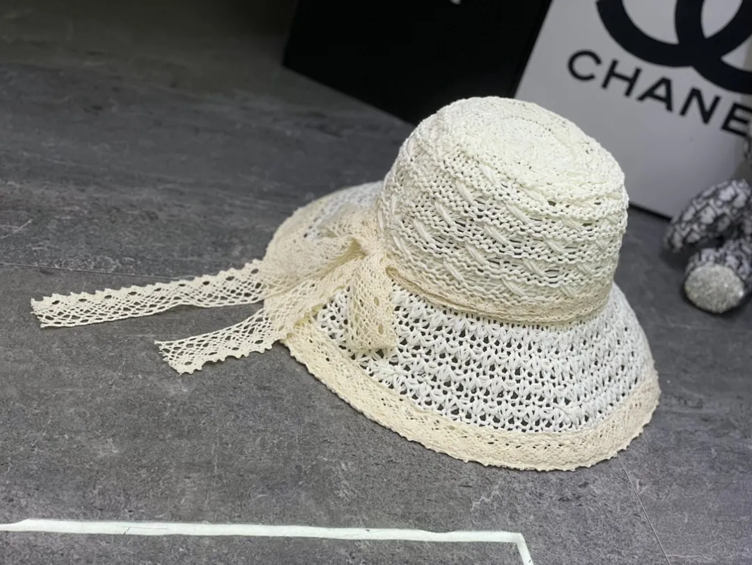 YSL 钩针编织系列蕾丝蝴蝶结🎀盆帽