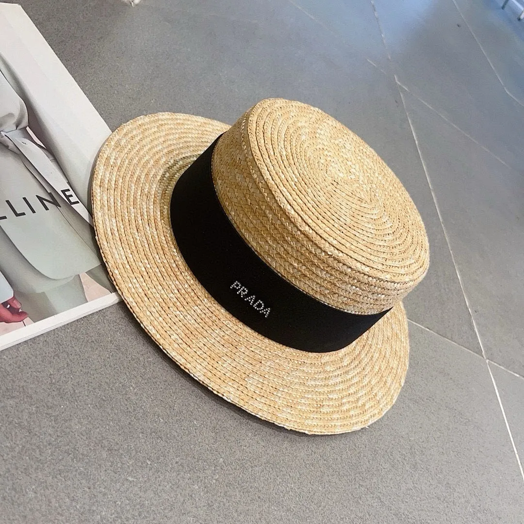 巴黎世家平顶礼帽,遮阳草帽