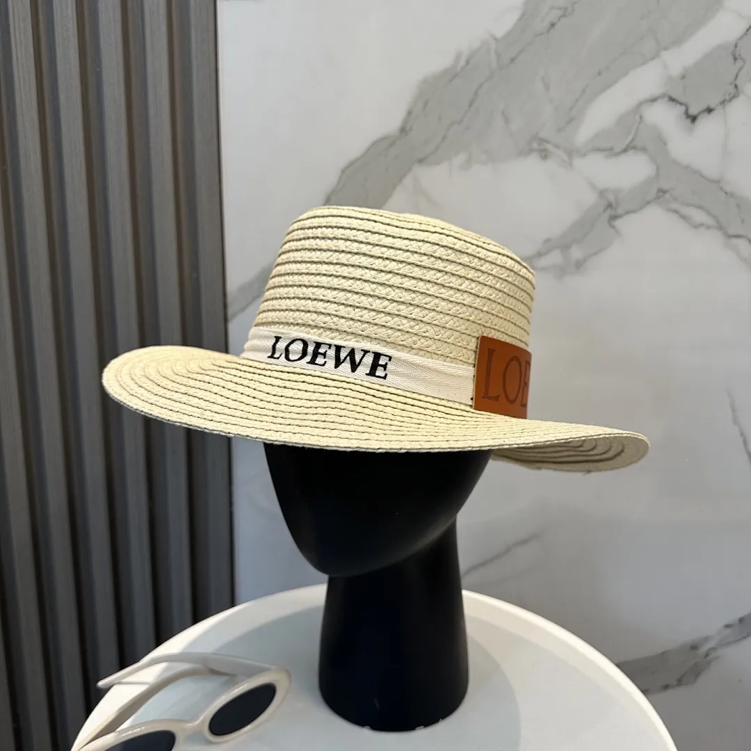 💛配防尘袋 LOEWE罗意威】2025新款草编大牌织带编织草帽,度假休闲必备,优雅大方的一款