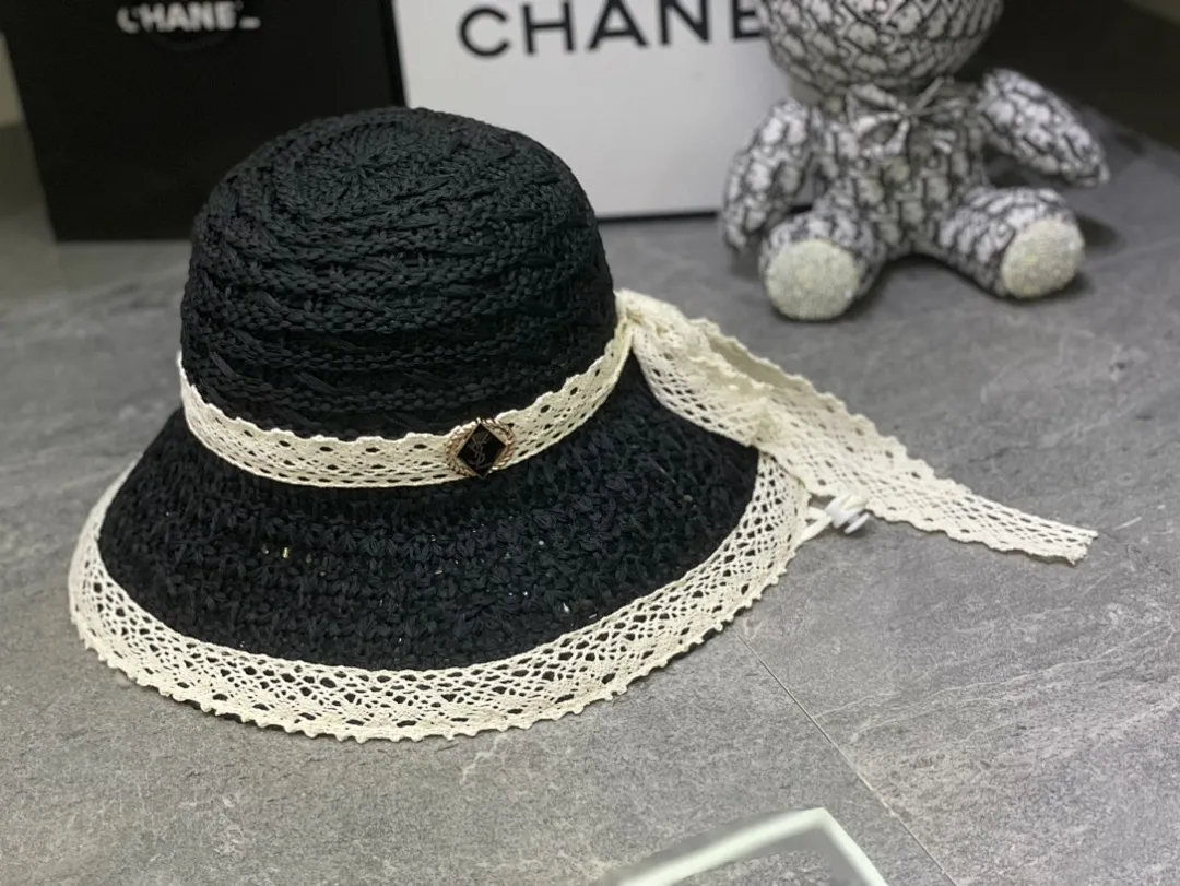 YSL 钩针编织系列蕾丝蝴蝶结🎀盆帽