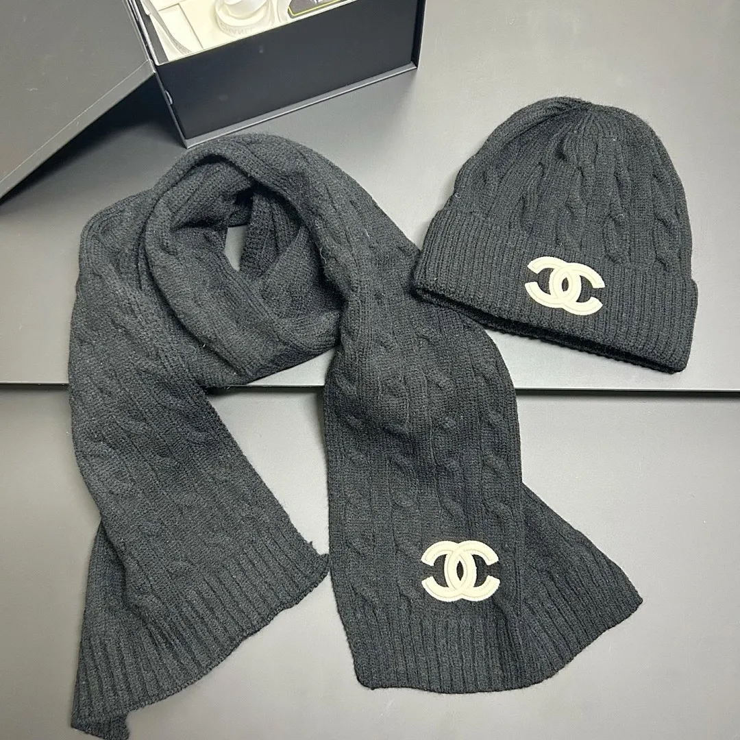 香香风 日系麻花纹 围巾+帽子套装