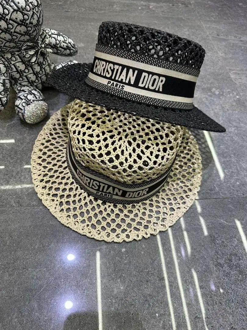 迪奥爆款手工编织平顶帽