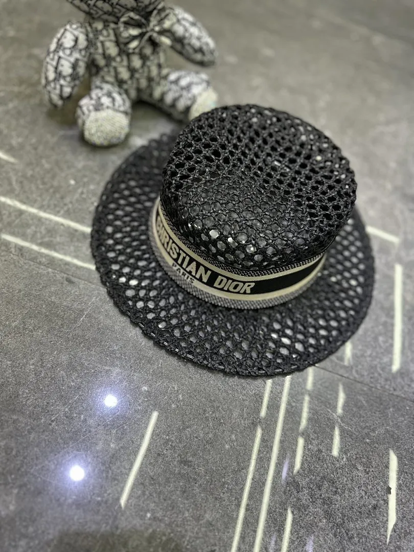 迪奥爆款手工编织平顶帽