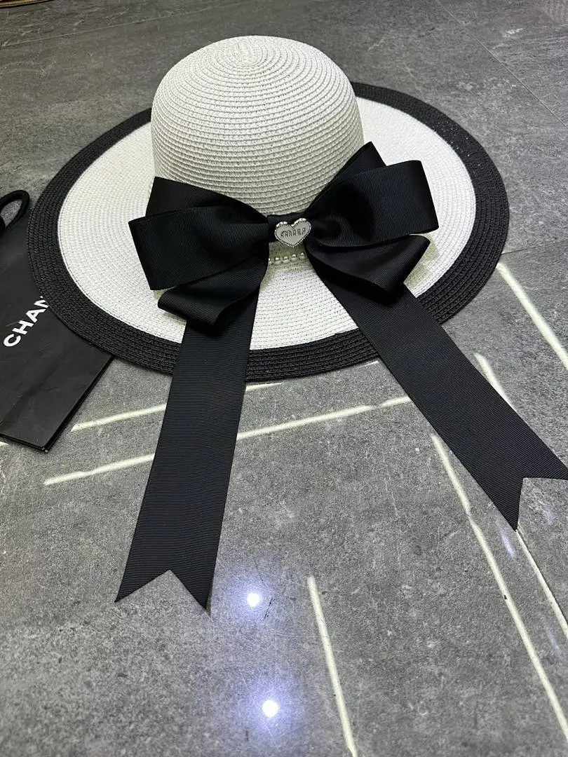 Miumiu 爆款蝴蝶结🎀拼色设计大檐帽