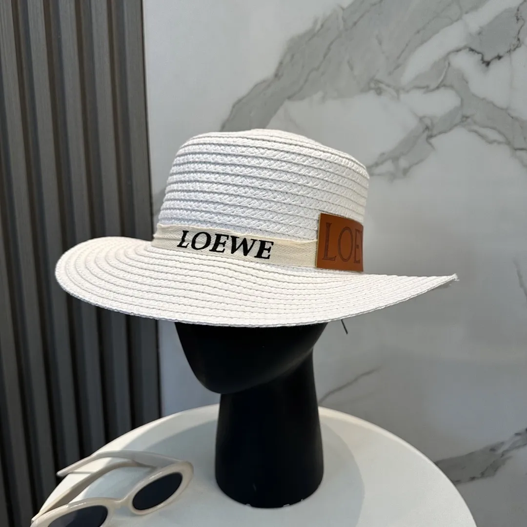💛配防尘袋 LOEWE罗意威】2025新款草编大牌织带编织草帽,度假休闲必备,优雅大方的一款