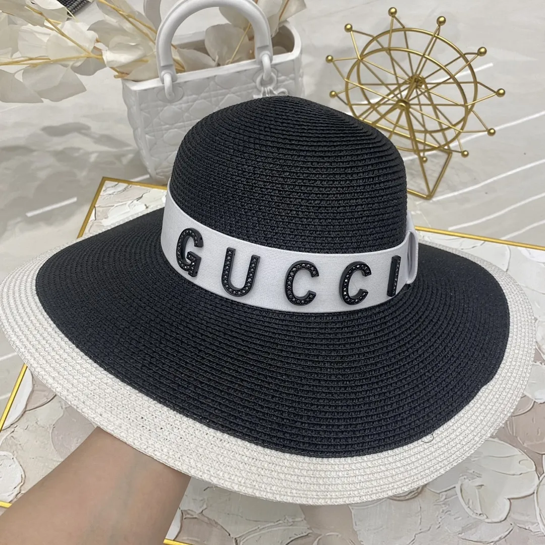 古驰 大檐草帽也