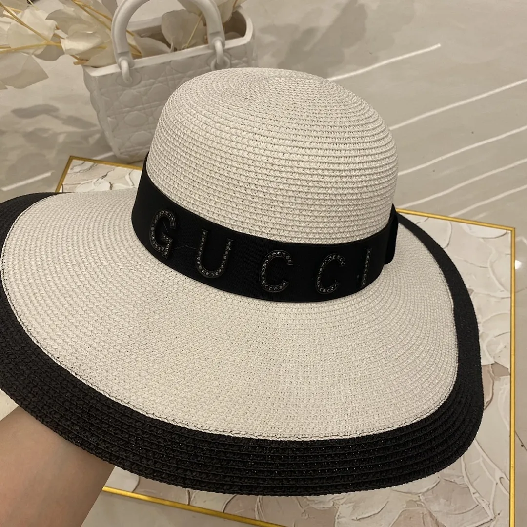 古驰 大檐草帽也