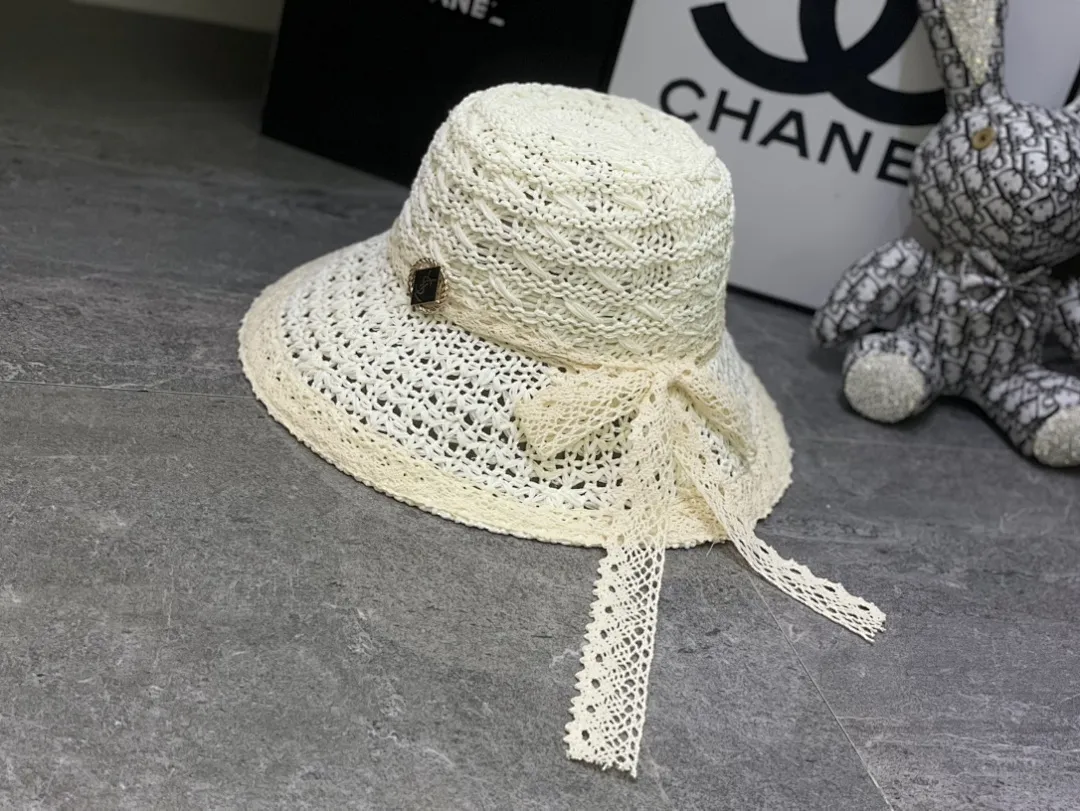 YSL 钩针编织系列蕾丝蝴蝶结🎀盆帽