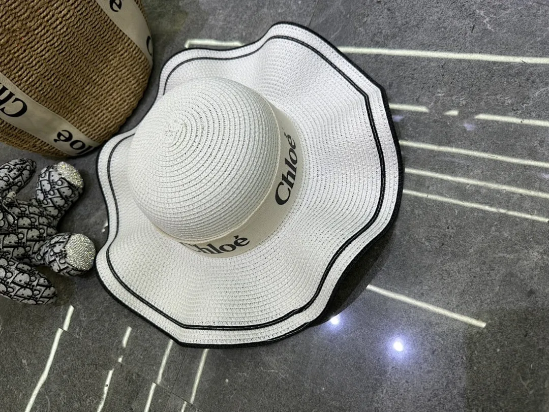Chloe 爆款蕾丝波浪边大檐帽
