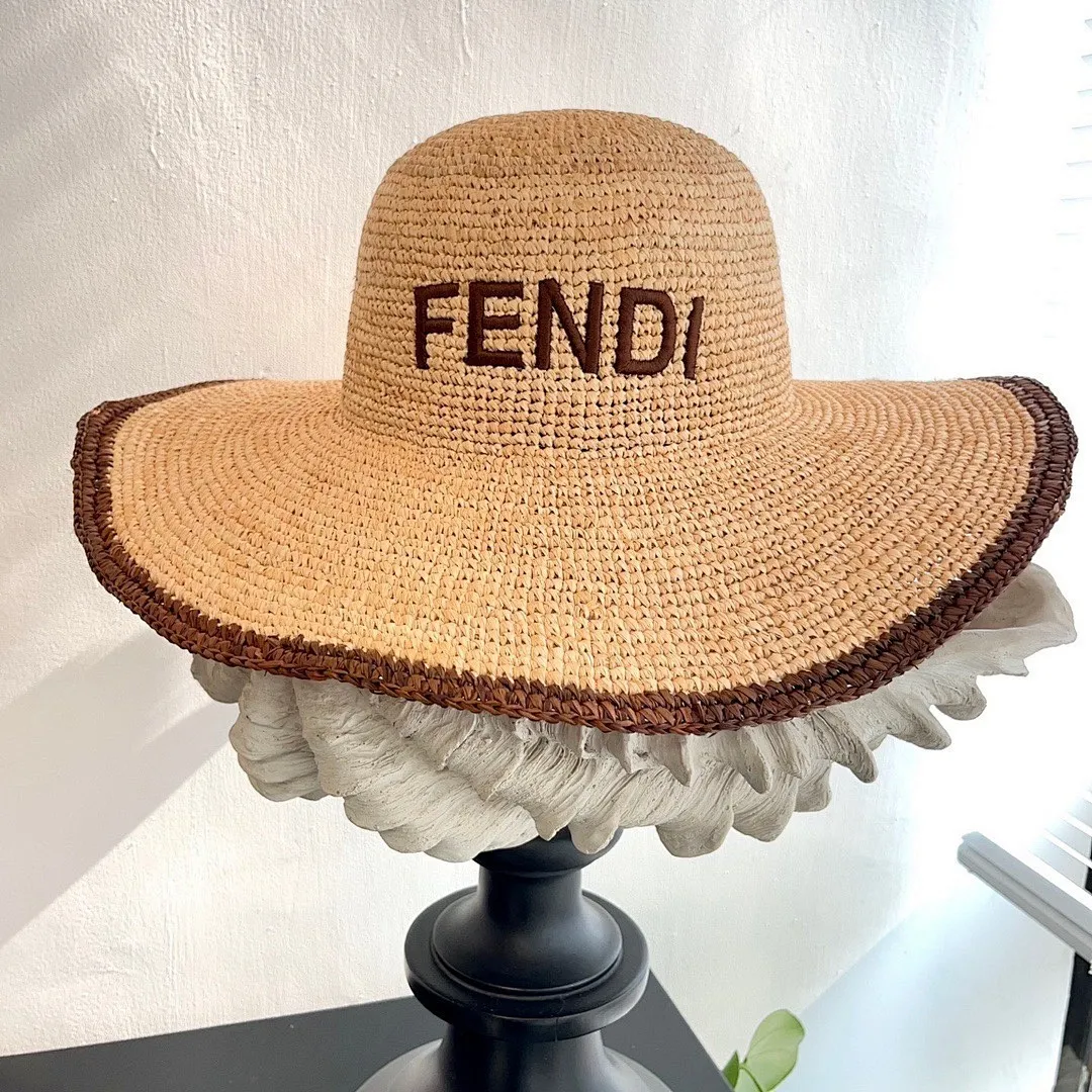 跑量🉐125 定制款,不退换! 2⃣️5⃣️上新ꫛꫀꪝ ❥—— ✨FD原单进口拉菲草刺绣字母大帽檐草盆帽 ⚜️独家定制 百搭时尚款! 💫草本色