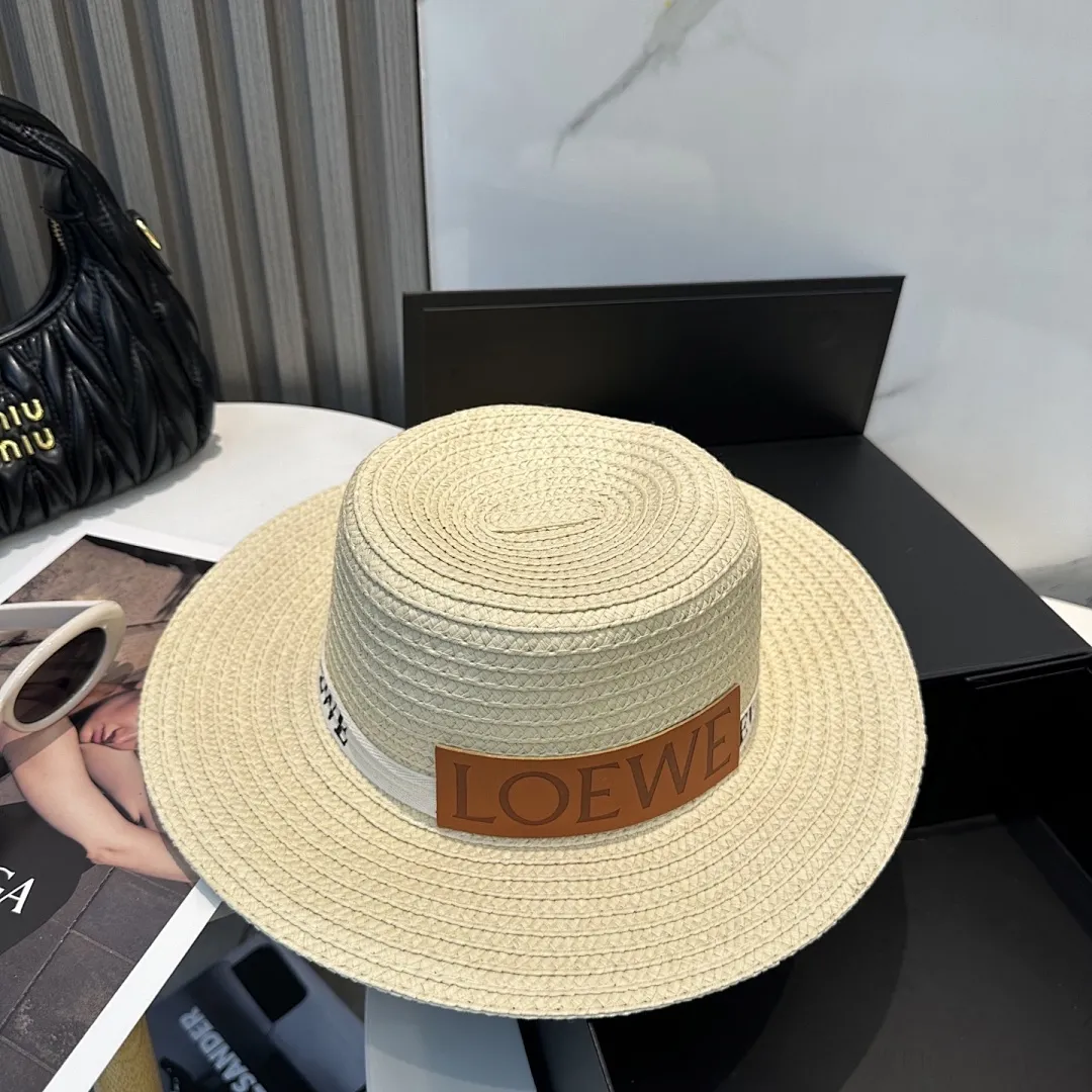 💛配防尘袋 LOEWE罗意威】2025新款草编大牌织带编织草帽,度假休闲必备,优雅大方的一款