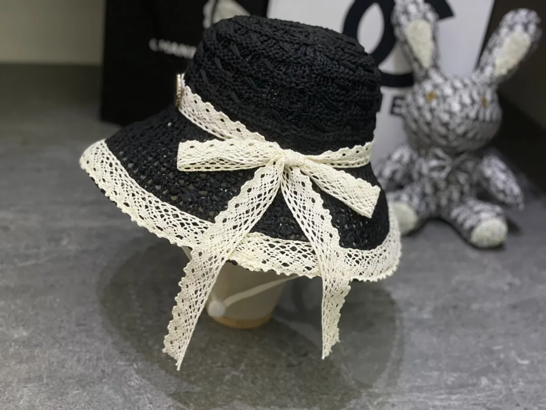 YSL 钩针编织系列蕾丝蝴蝶结🎀盆帽