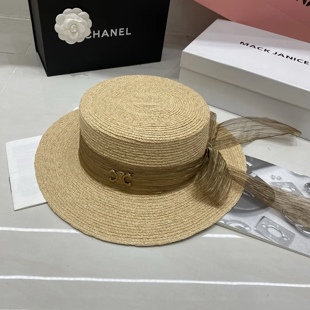 细拉菲草平顶帽