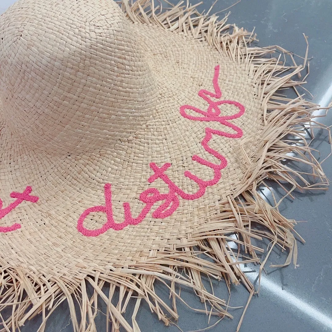 潮牌拉菲草帽 大檐帽