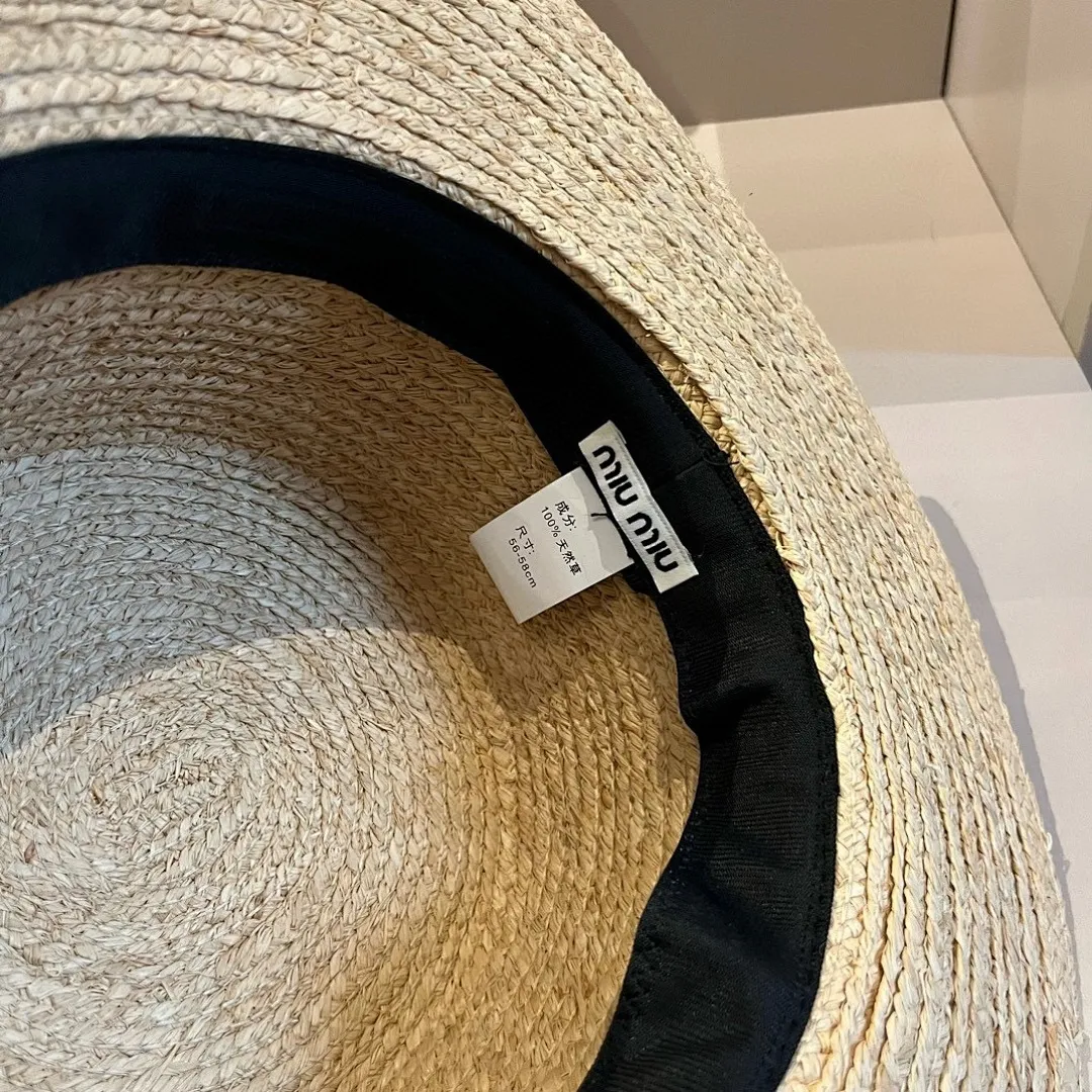 缪缪miumiu拉菲草草帽