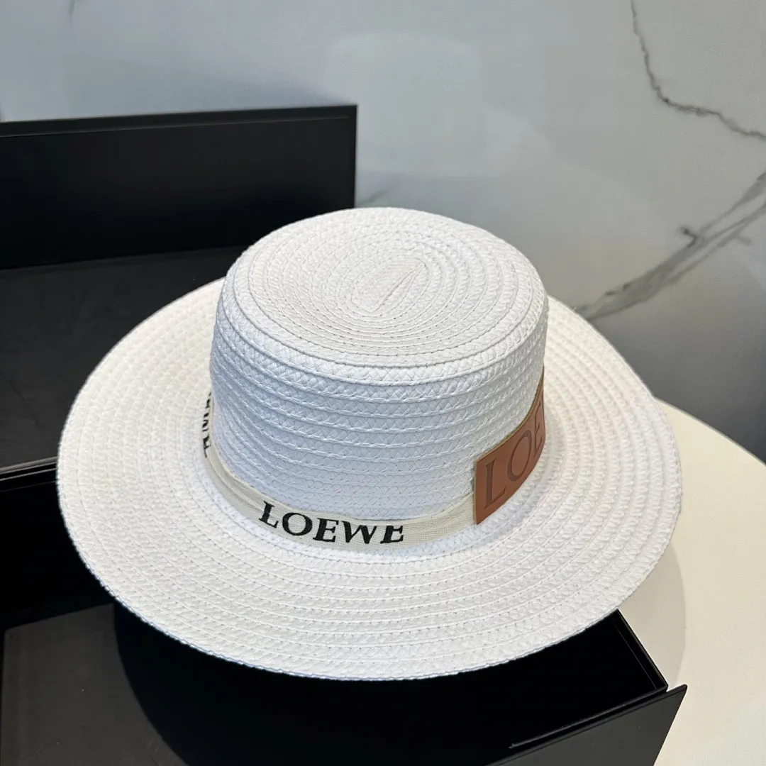 💛配防尘袋 LOEWE罗意威】2025新款草编大牌织带编织草帽,度假休闲必备,优雅大方的一款
