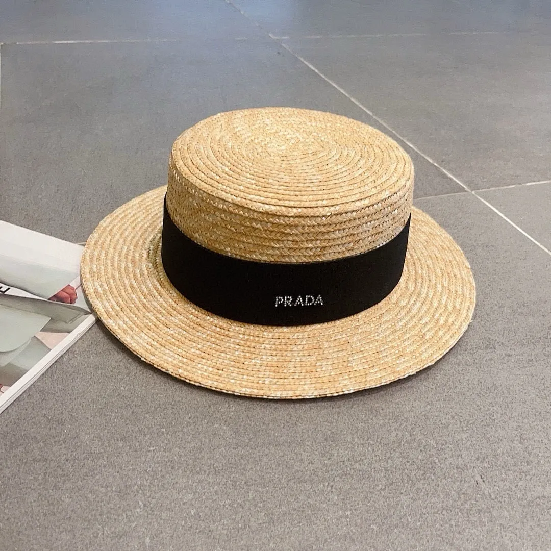 巴黎世家平顶礼帽，遮阳草帽
