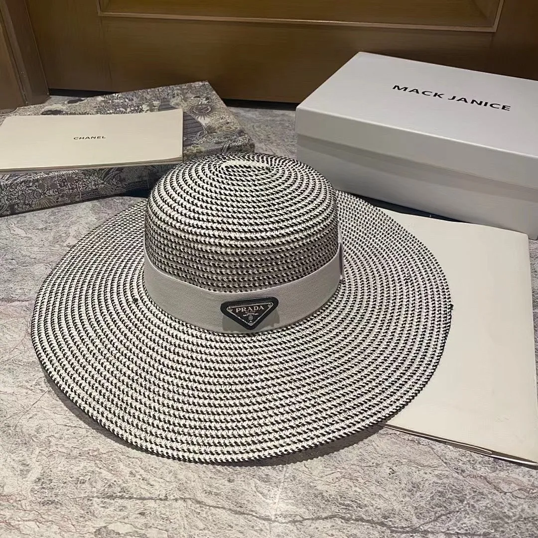 普拉达 大檐草帽