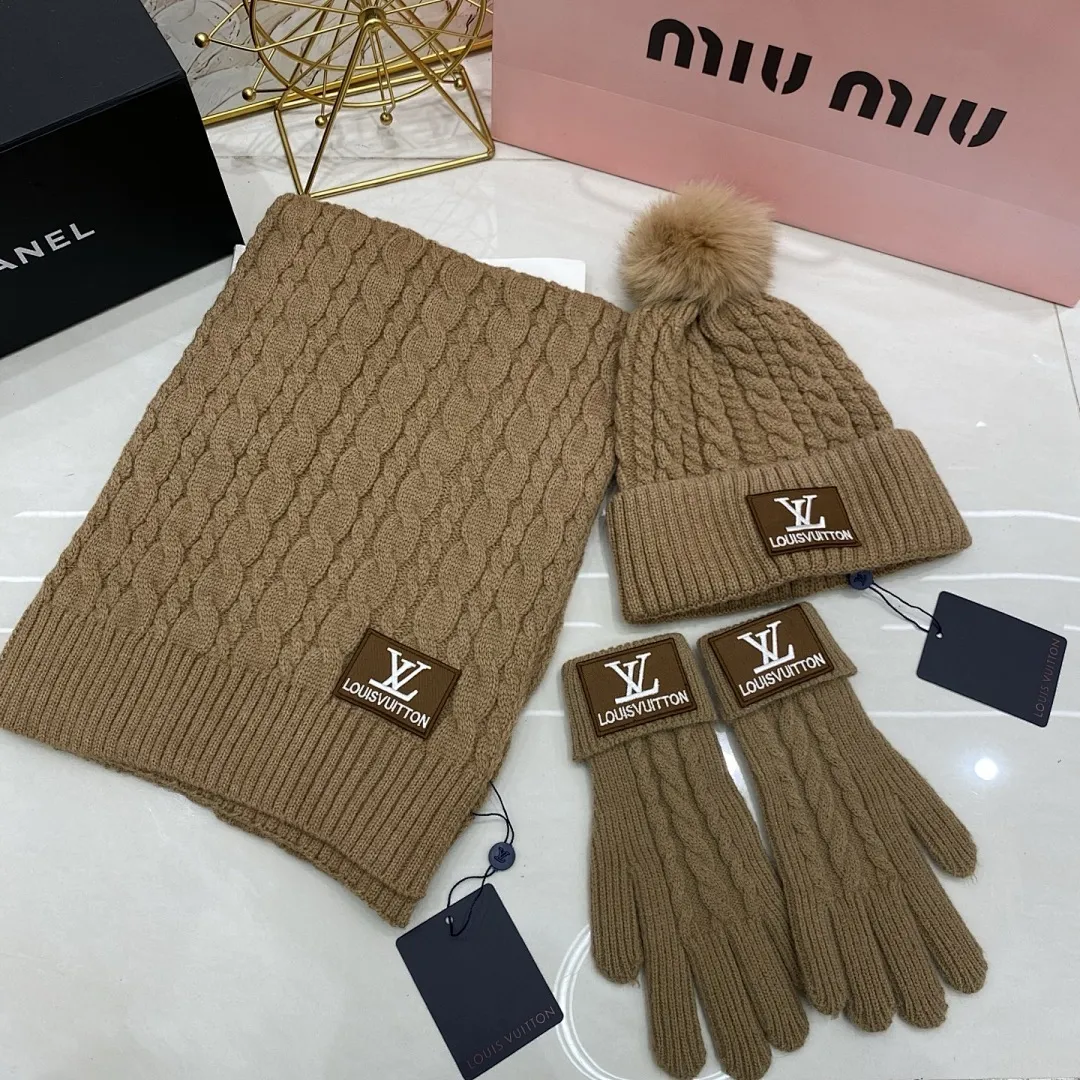LV 三件套 羊绒针织帽+围巾🧣+手套🧤