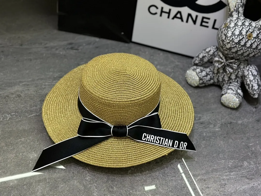 迪奥蝴蝶结🎀金丝平顶帽