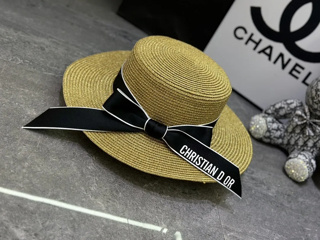 迪奥蝴蝶结🎀金丝平顶帽