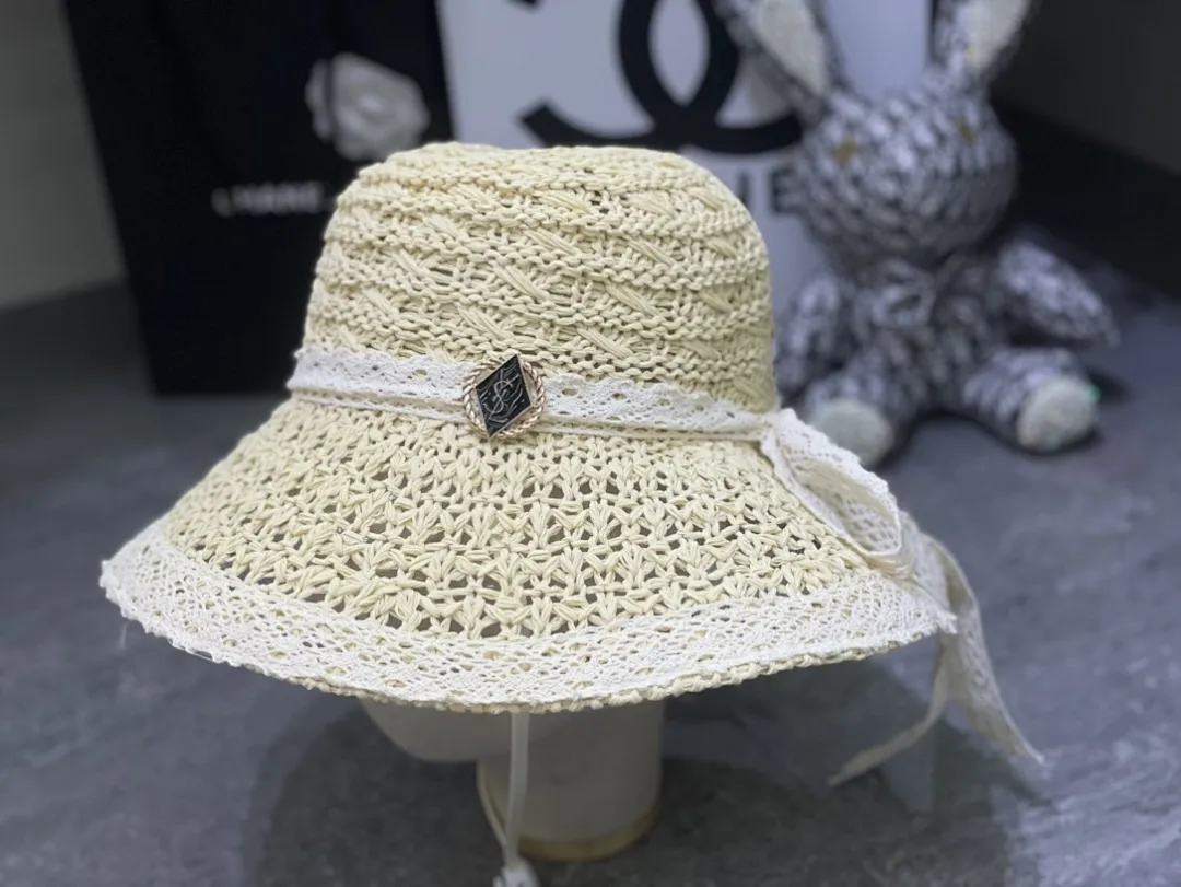 YSL 钩针编织系列蕾丝蝴蝶结🎀盆帽