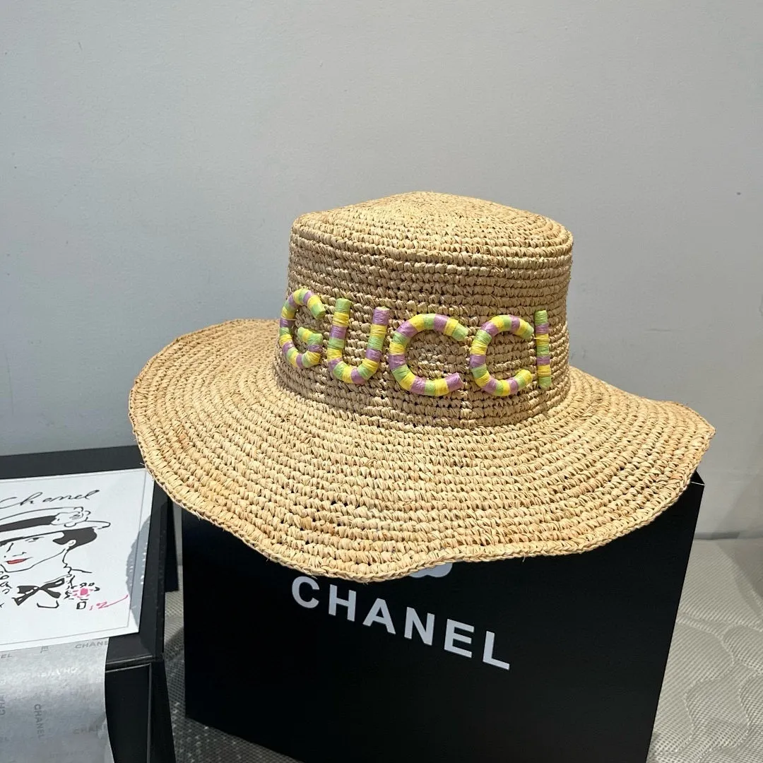 Gucci古奇新款拉菲草礼帽，官方款，头围57cm