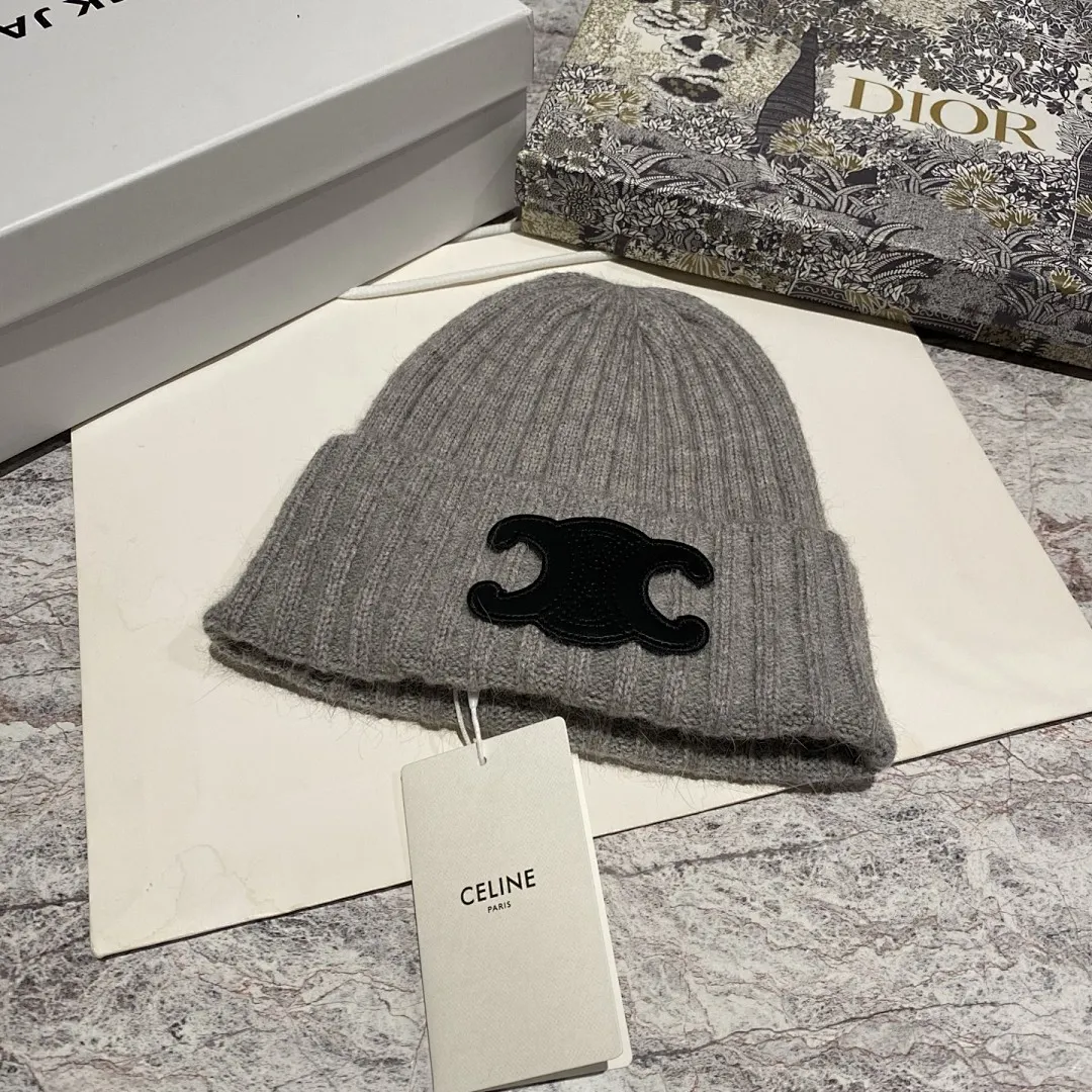 CELINE 兔毛针织帽