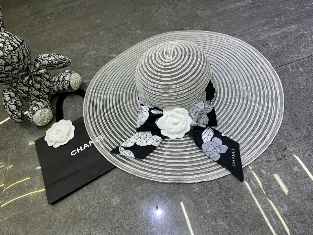 香奈儿爆款网纱大檐帽