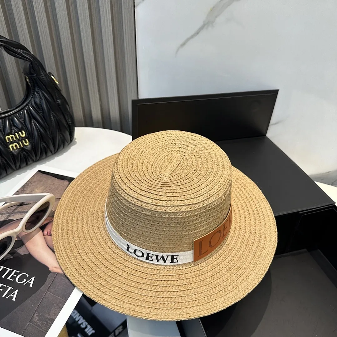 💛配防尘袋 LOEWE罗意威】2025新款草编大牌织带编织草帽,度假休闲必备,优雅大方的一款