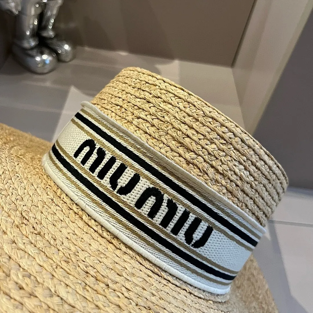 缪缪miumiu拉菲草草帽