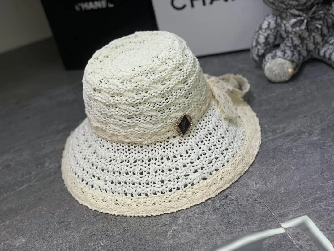 YSL 钩针编织系列蕾丝蝴蝶结🎀盆帽