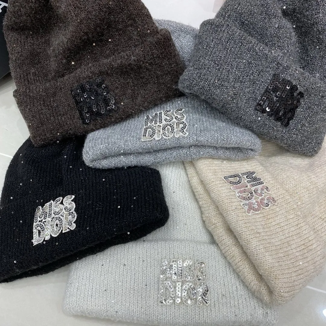 Dior 亮片针织帽
