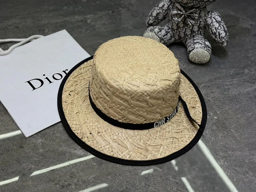 迪奥拉菲草平顶帽