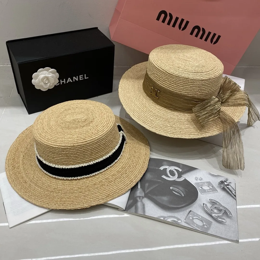 细拉菲草平顶帽