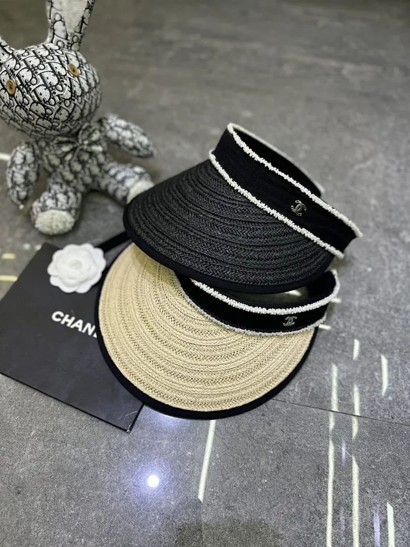 香奈儿爆款空顶帽👒👒超大檐黑胶防晒设计.🔥🔥🔥