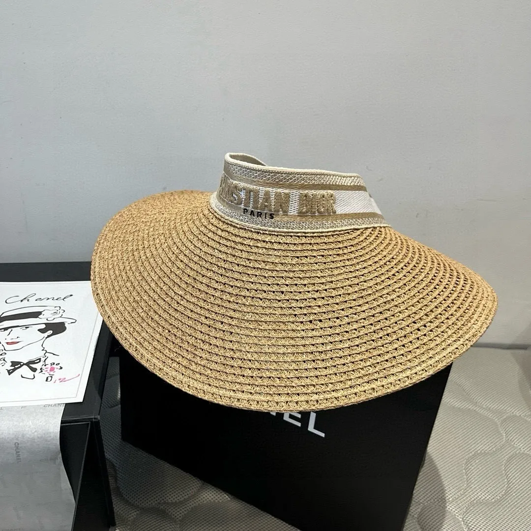 原单货，高颜值女孩必备DIOR夏日新款丝巾遮阳帽大帽檐 我顶着大太阳，只想为你撑伞 没人为你撑伞，那就来顶DIOR遮阳帽[耶]