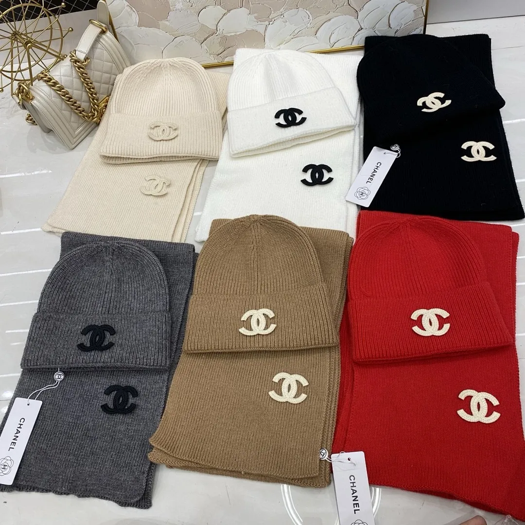 Chanel 羊绒针织帽+围巾🧣
