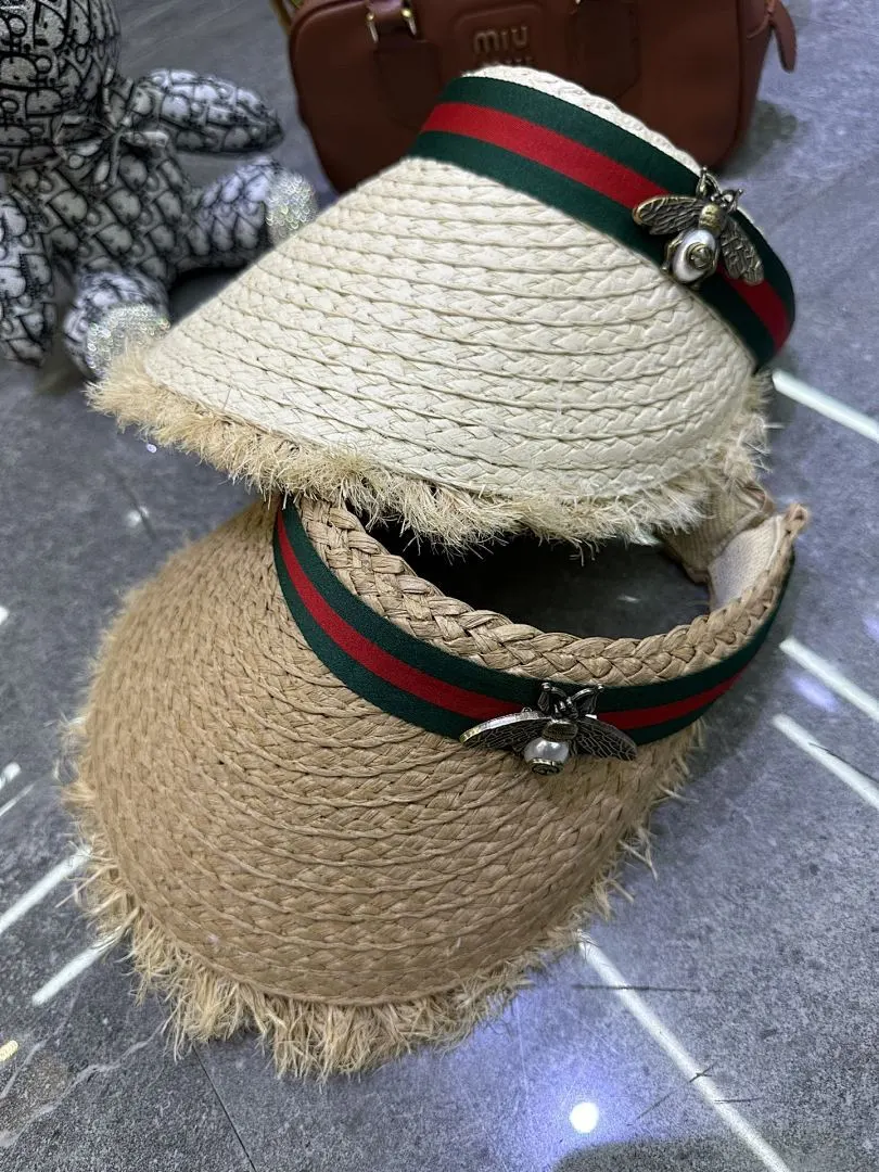 Gucci 草编手工爆款钩针防晒空顶帽👒👒‼️🔥