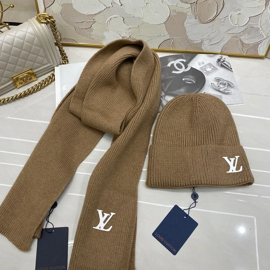 LV 两件套 羊绒针织帽+围巾🧣