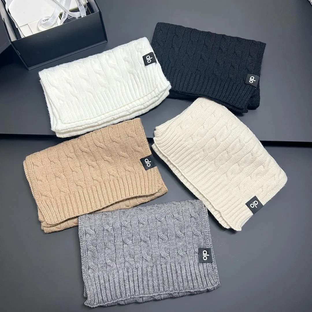 阿洛 日系麻花纹 围巾+帽子套装