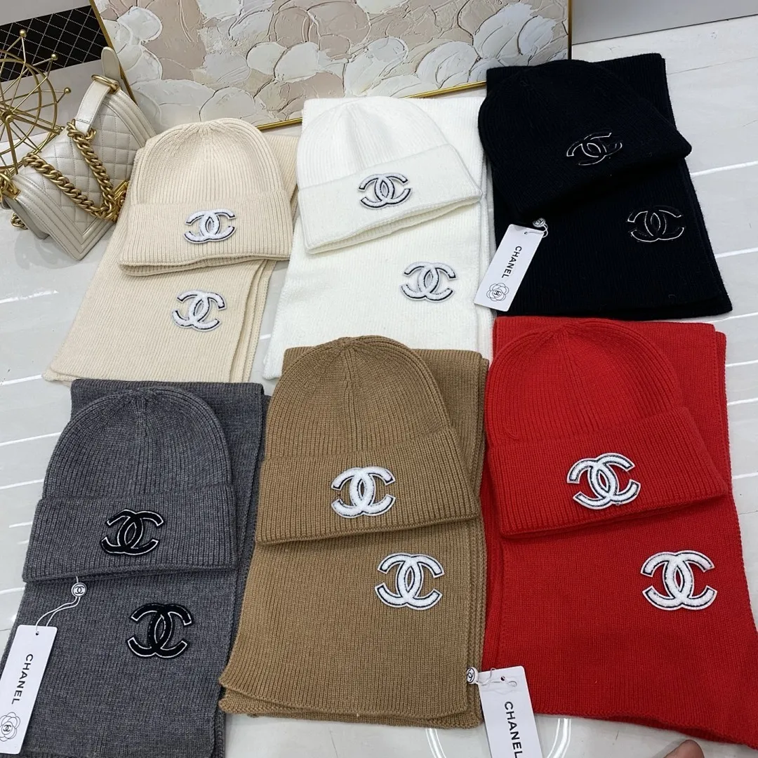 Chanel 羊绒针织帽+围巾🧣