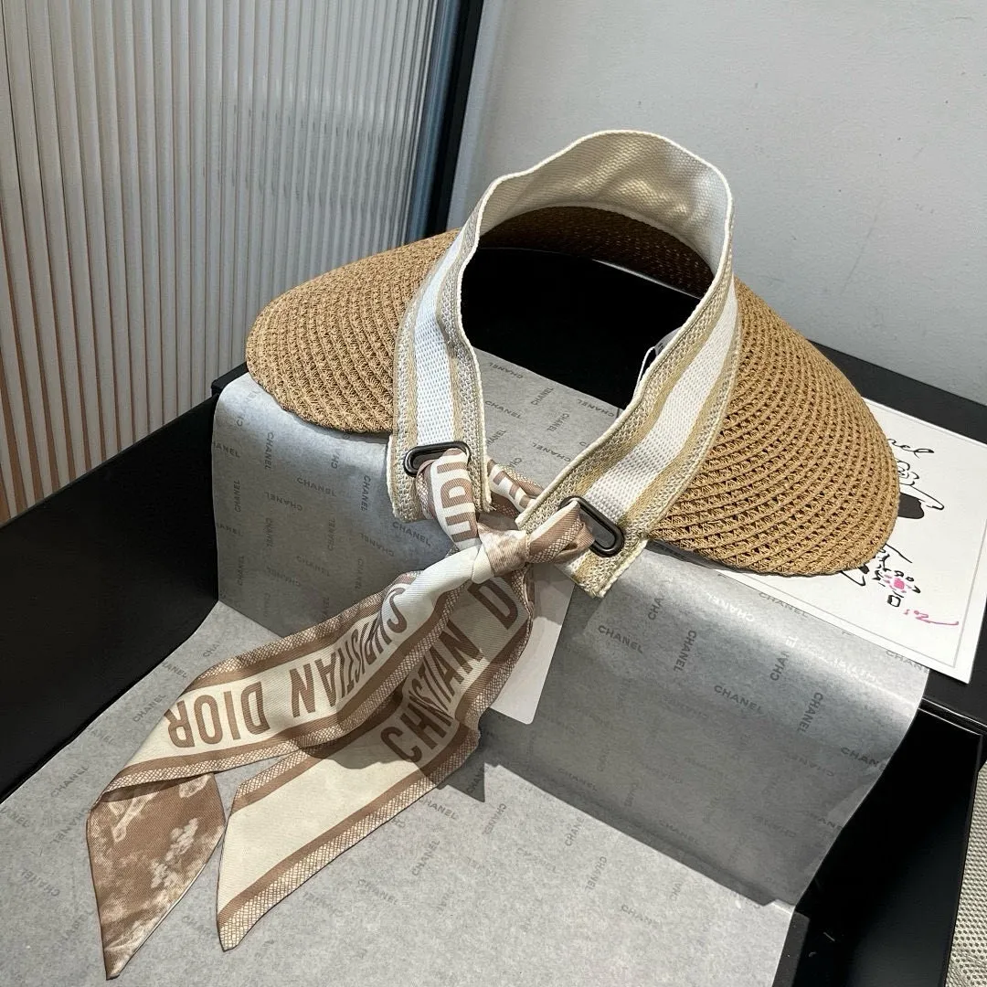 原单货，高颜值女孩必备DIOR夏日新款丝巾遮阳帽大帽檐 我顶着大太阳，只想为你撑伞 没人为你撑伞，那就来顶DIOR遮阳帽[耶]