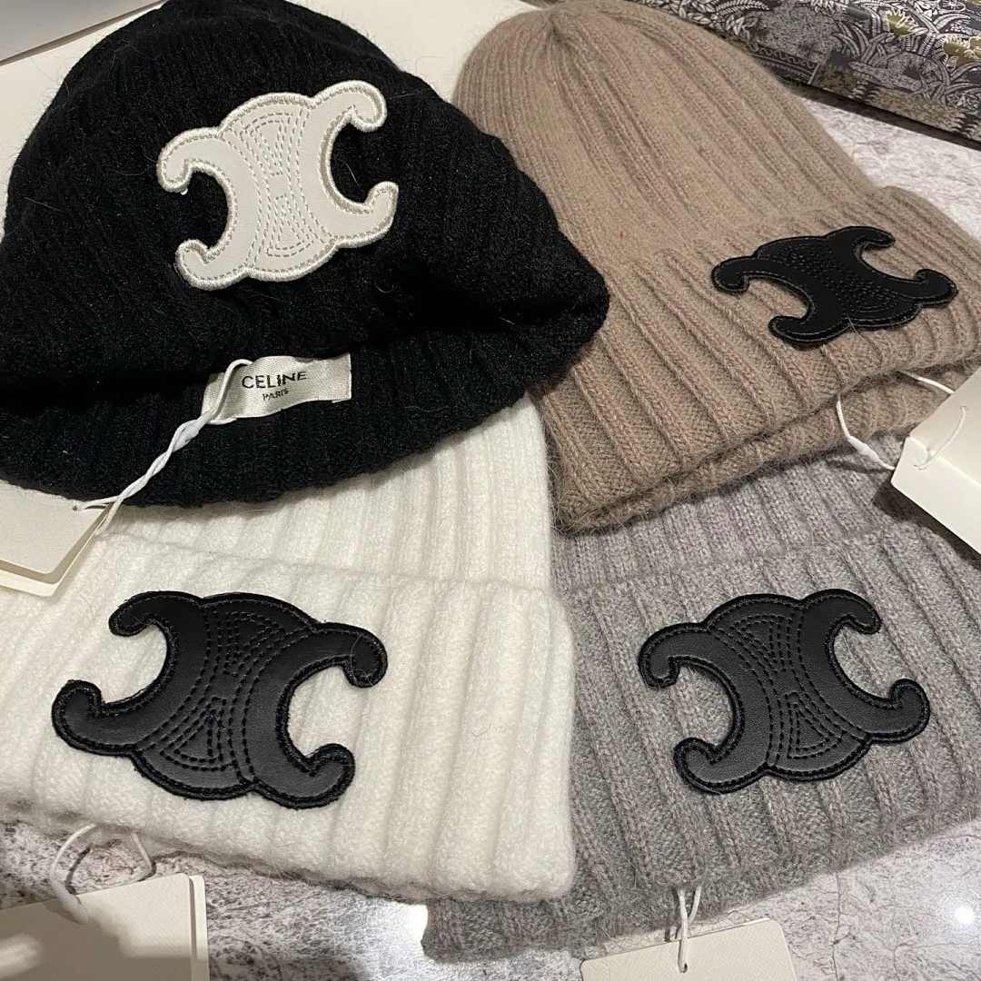 CELINE 兔毛针织帽