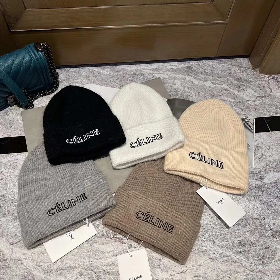CELINE 兔毛针织帽