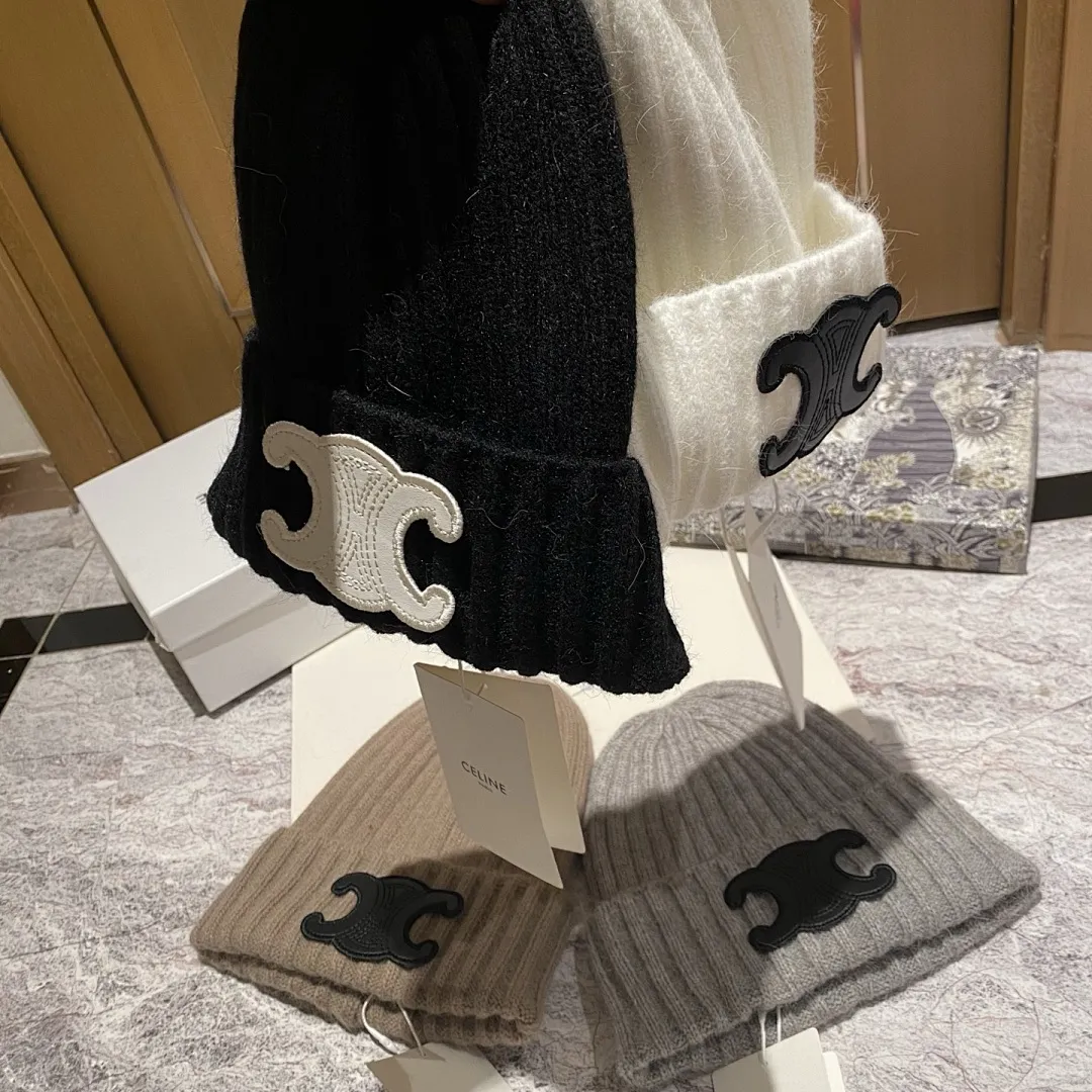 CELINE 兔毛针织帽